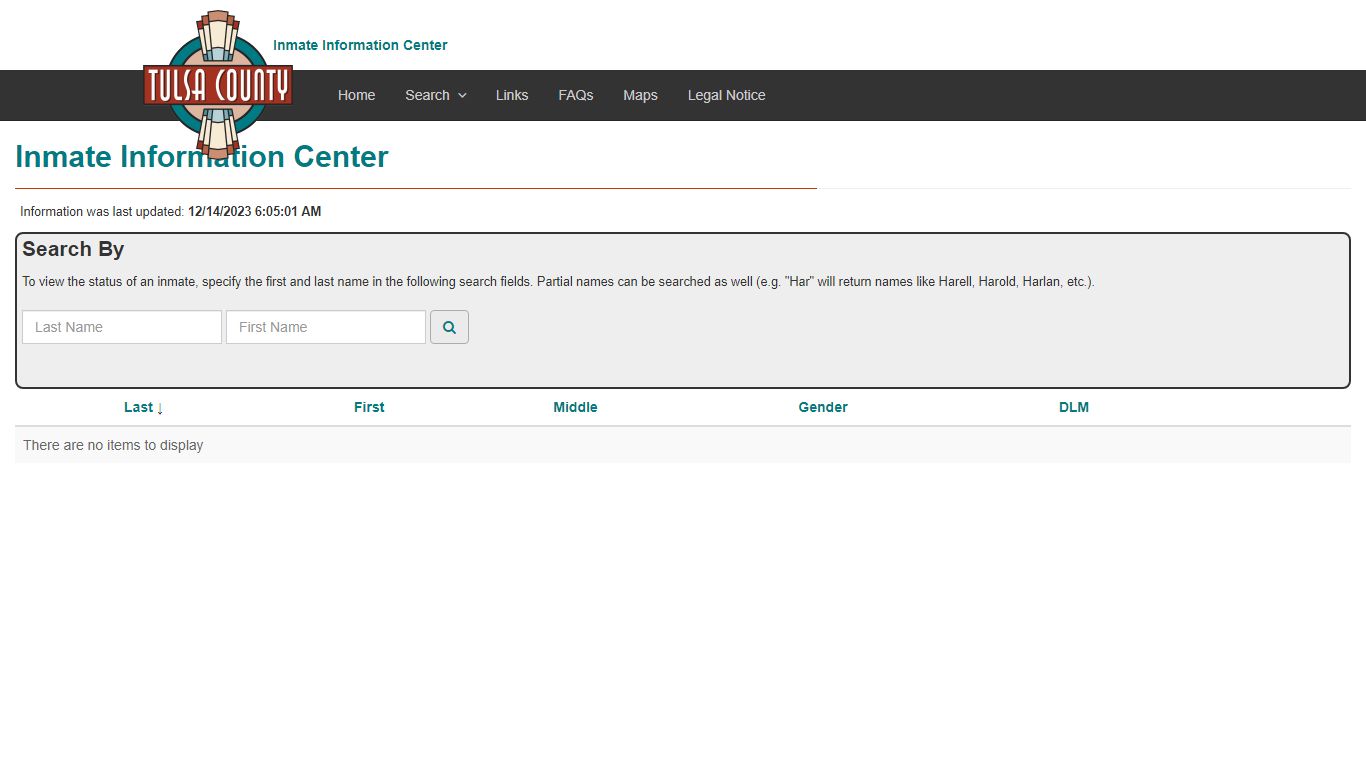 Index - Inmate Information Center - Tulsa County, Oklahoma